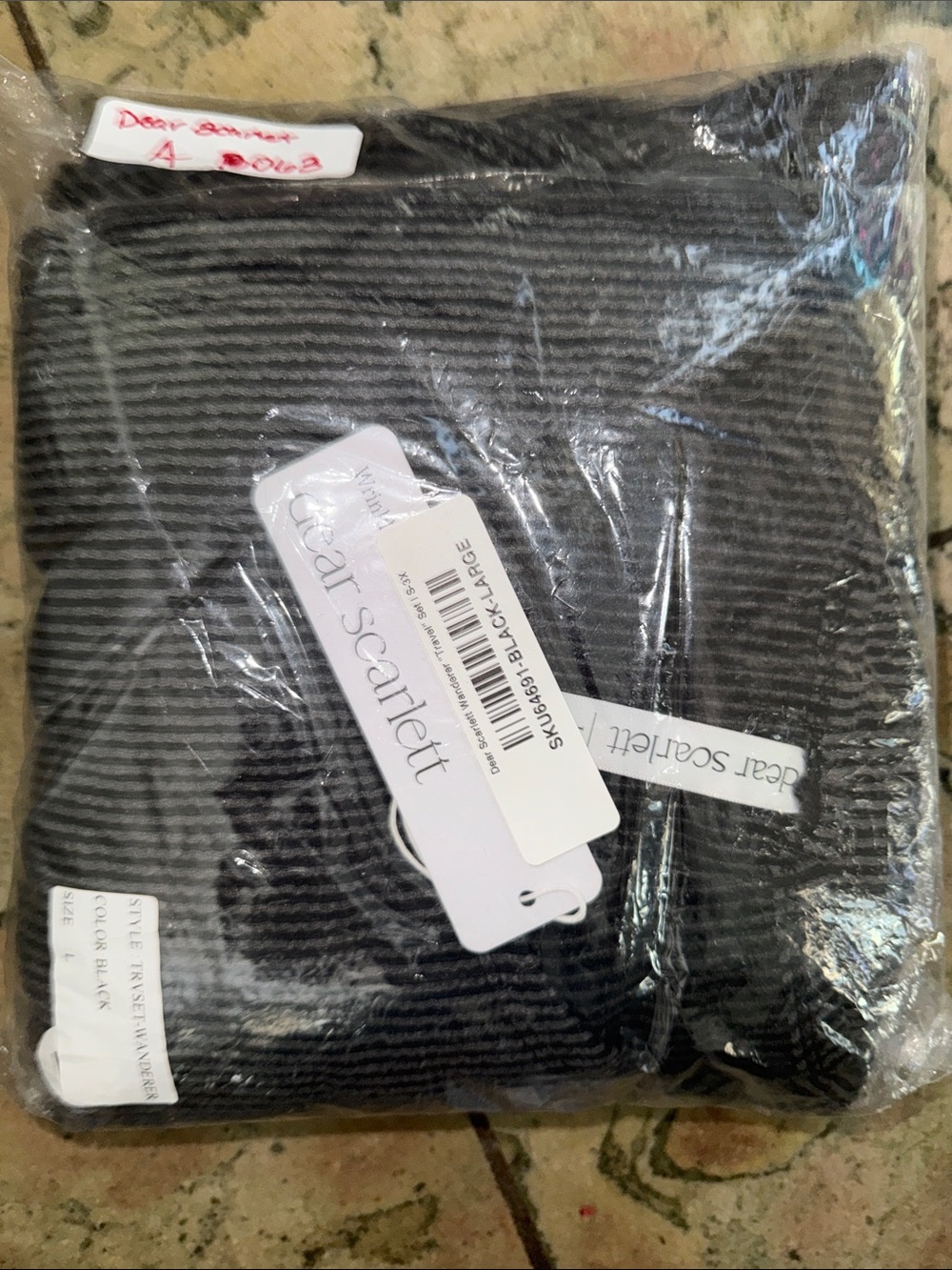 Dear Scarlett Travelers Ribbed Charcoal Wide Leg Pants & Top Set - Picture 9 of 9
